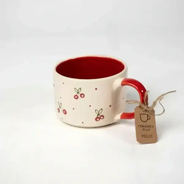 Mug Blanc Rouge – Cerise