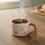 Mug Blanc Rouge – Fleurs Cerise - Image 5