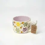 Mug White Violet – Flowers Colorful - Image 3