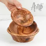 Olive Wood Artisan Nesting Bowls - Image 5