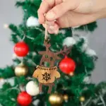Olive Wood Christmas Ornaments: 2 Deer, Tree & Star - Image 7