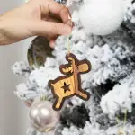 Olive Wood Christmas Ornaments: 2 Deer, Tree & Star - Image 4