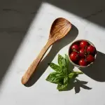 Olive Wood Corner Spoon, Handmade Wooden Cooking Spoon - Image 9