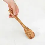 Olive Wood Corner Spoon, Handmade Wooden Cooking Spoon