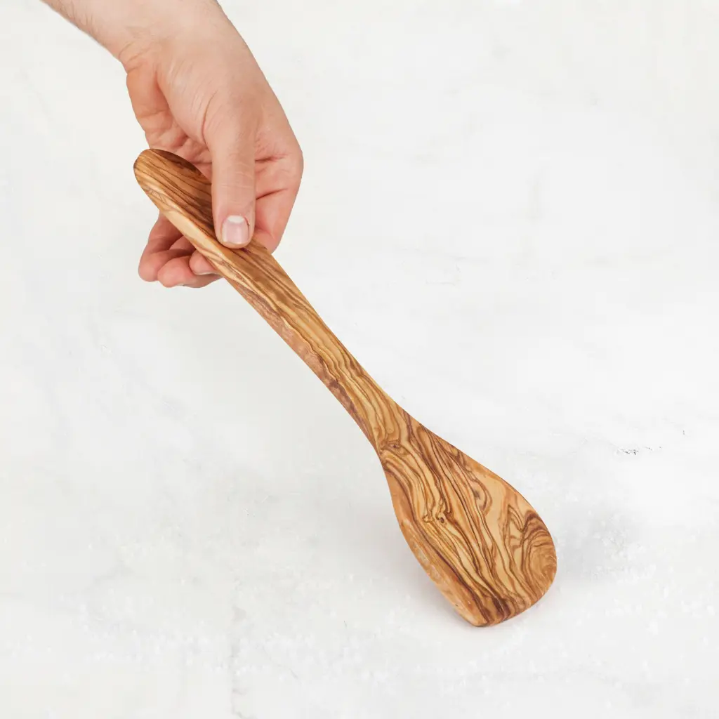 SS034-30_20251031_173014_295802_0 Olive Wood Corner Spoon, Handmade Wooden Cooking Spoon - Image 1