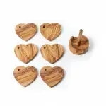 Olive Wood Heart Coasters Set With Holder - Image 6