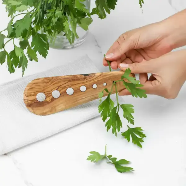 Olive Wood Herb Stripper - Handmade Artisan Tool