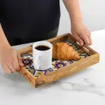 Olive Wood Rectangular Tray with Ceramic