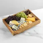 Olive Wood Rectangular Tray with Ceramic - Image 12