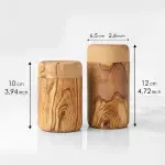 Olive Wood Salt Cellar Set with Lid - Image 7