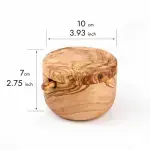 Olive Wood Salt Cellar - Spoon & Swivel Lid - Image 3