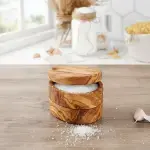 Olive Wood Salt Cellar with Lid - Image 9