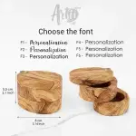 Olive Wood Salt Cellar with Lid - Image 7