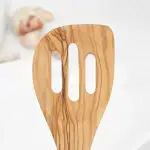 Olive Wood Slotted Spatula, Handmade Wooden Spatula - Image 9