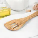Olive Wood Slotted Spatula, Handmade Wooden Spatula - Image 3