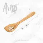 Olive Wood Slotted Spatula, Handmade Wooden Spatula - Image 2