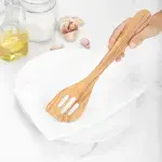 Olive Wood Slotted Spatula, Handmade Wooden Spatula