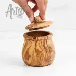 Olive Wood Spice Box with Lid - Image 4