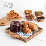 Olive Wood Tray with Hand-painted Ceramic Tiles - Image 3