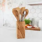 Olive Wood Utensil Holder - Image 10