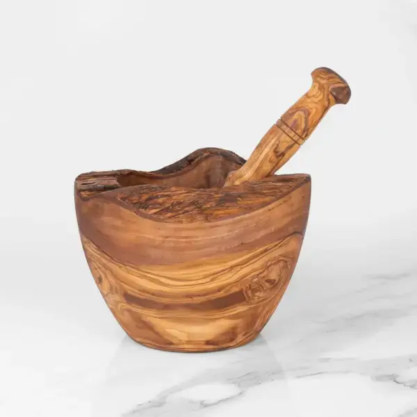 Rustic Olive Wood Mortar and Pestle