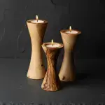 Set of 3 Tunisian Olive Wood Candle Holders - Image 10