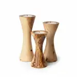 Set of 3 Tunisian Olive Wood Candle Holders - Image 6