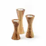 Set of 3 Tunisian Olive Wood Candle Holders - Image 5
