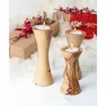 Set of 3 Tunisian Olive Wood Candle Holders - Image 3