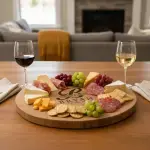Small Round Charcuterie Board Handmade from Olive Wood - Image 8