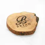 Small Round Charcuterie Board Handmade from Olive Wood - Image 2