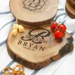 Small Round Charcuterie Board Handmade from Olive Wood
