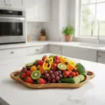 Tunisian Handmade Wood Serving Platter - Image 8