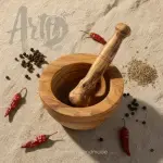 Tunisian Olive Wood Mortar and Pestle - Image 12