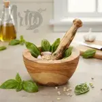 Tunisian Olive Wood Mortar and Pestle - Image 10