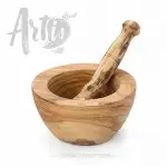 Tunisian Olive Wood Mortar and Pestle - Image 8