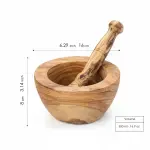 Tunisian Olive Wood Mortar and Pestle - Image 7