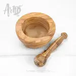 Tunisian Olive Wood Mortar and Pestle - Image 6