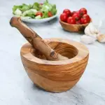 Tunisian Olive Wood Mortar and Pestle - Image 5