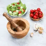 Tunisian Olive Wood Mortar and Pestle - Image 4