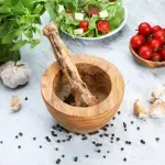 Tunisian Olive Wood Mortar and Pestle - Image 3