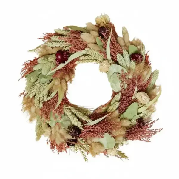 Valentine's Wreath with Dried Flowers - Rosewood