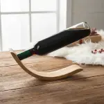 Vintage Olive Wood Bottle Holder with Beeswax - Image 3