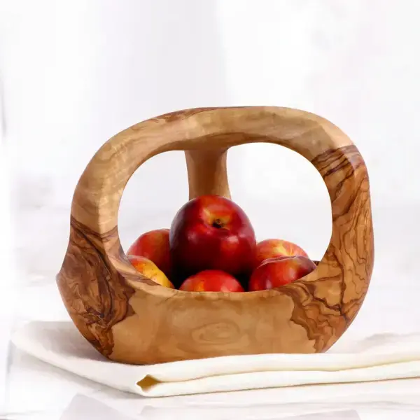 Wooden Fruit Basket with Handle