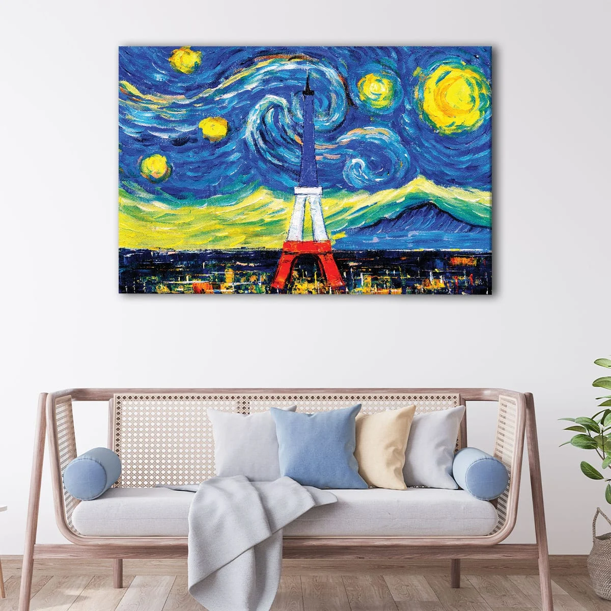 Eiffel Tower Starry Night canvas art