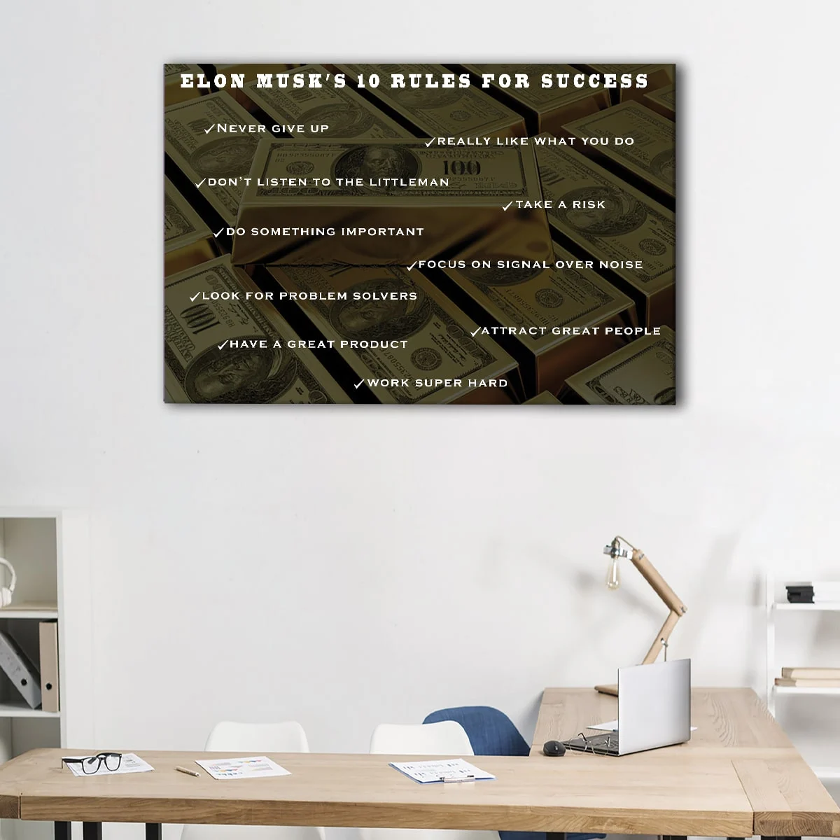 Elon Musk 10 Success Rules canvas art