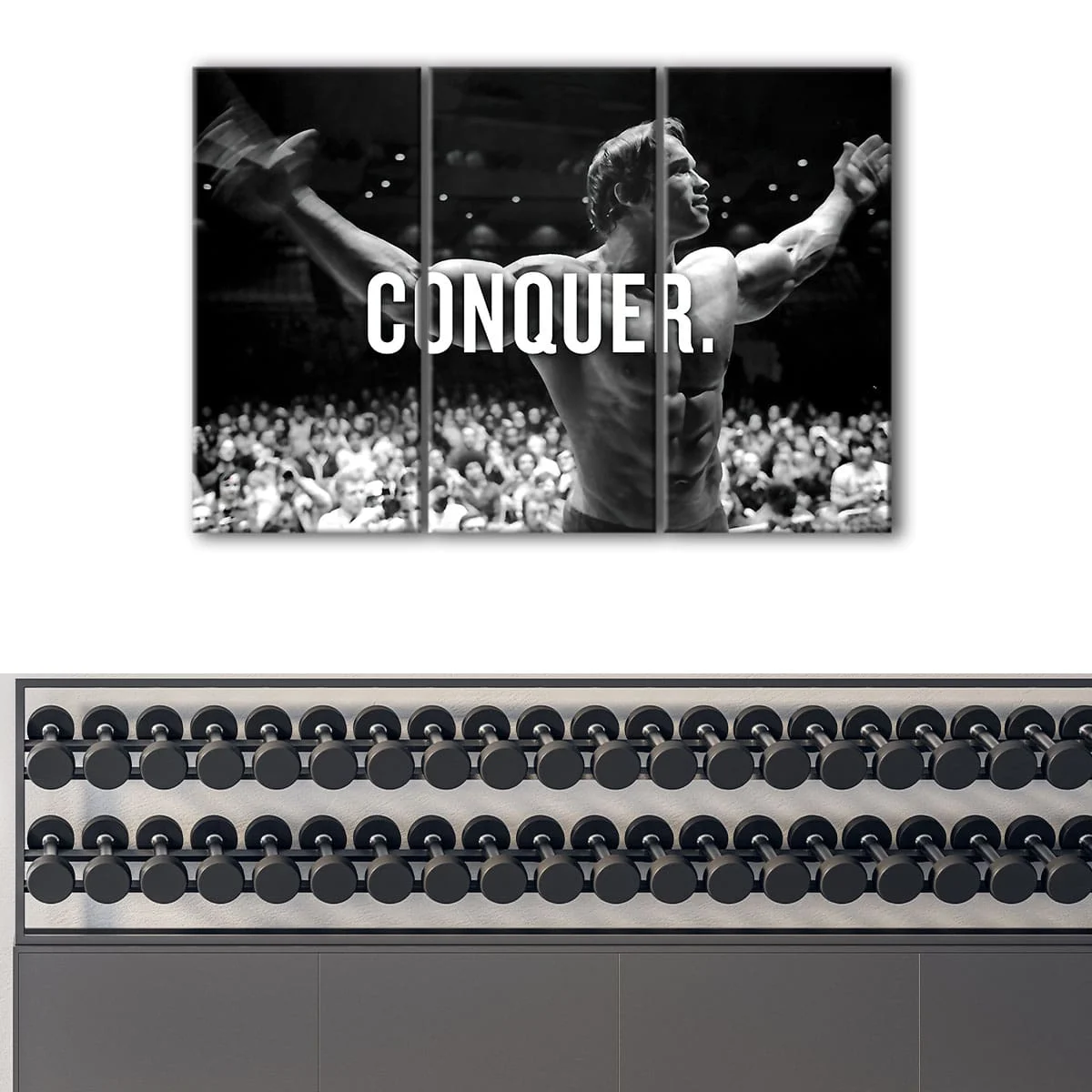 Schwarzenegger Conquer canvas art