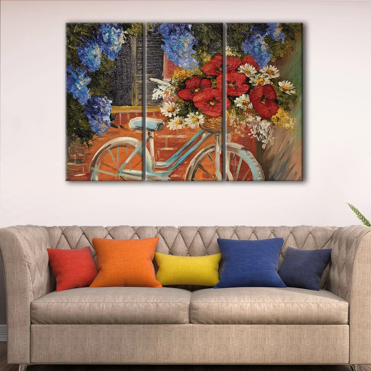 Flowers Bicycle canvas art