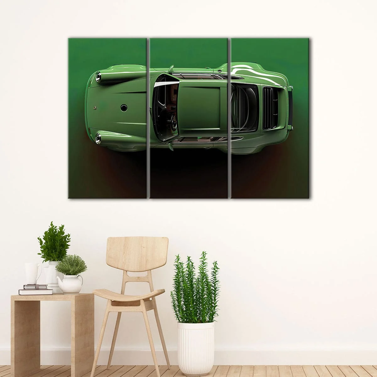 Green Porsche 911 canvas art