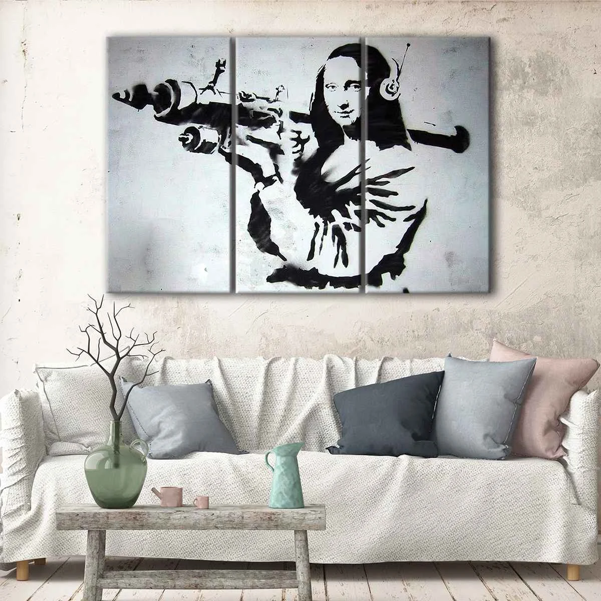 Mona Lisa graffiti canvas art